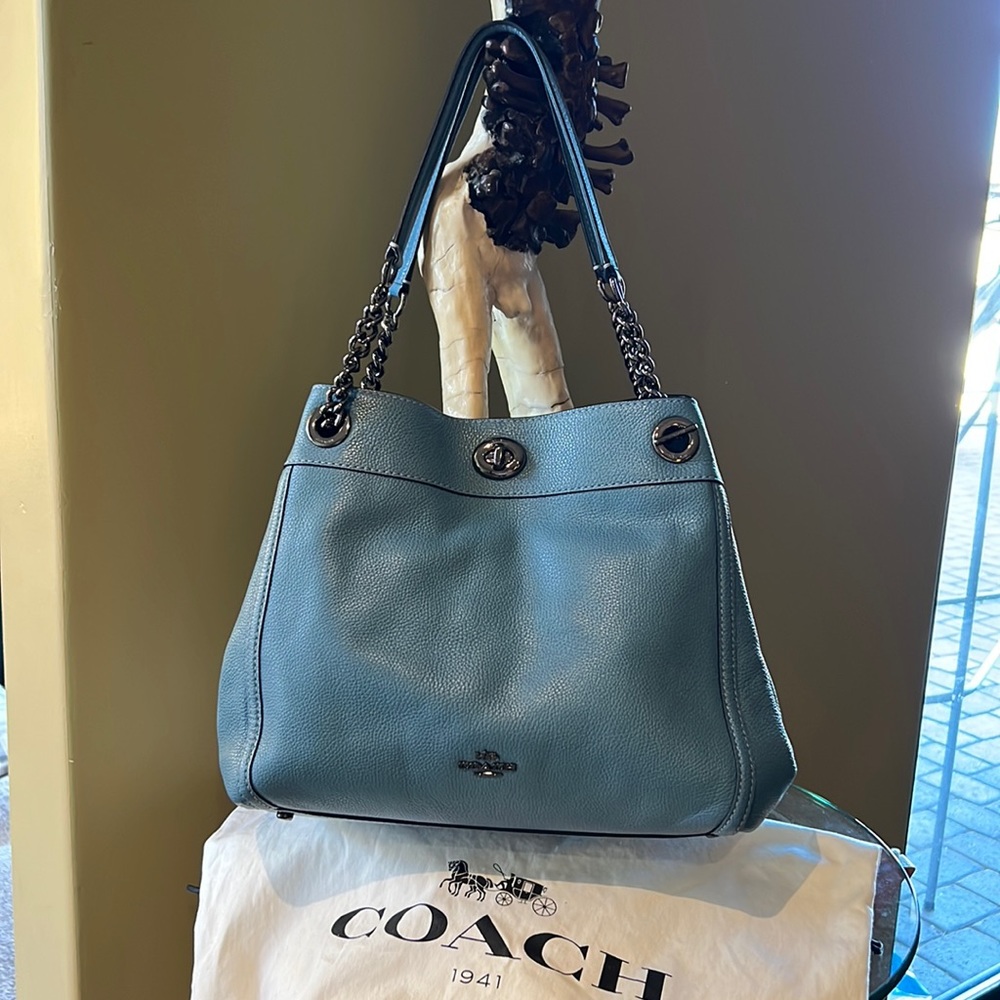 Coach Edie Turnlock 31 with chain straps